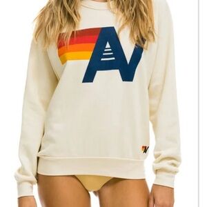 Aviator nation logo sweatshirt- vintage white